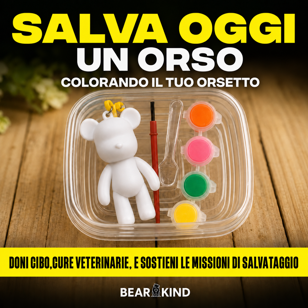 Kit "Zampe al Sole" - Colora il tuo orso salvato